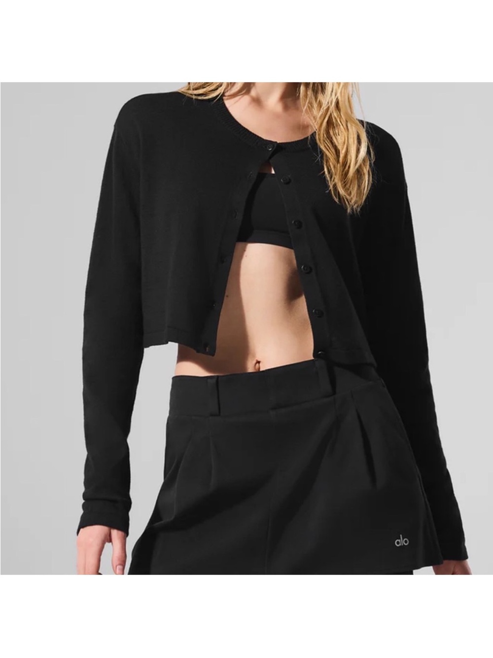 ALO Yoga Black súper natural Cardigan
